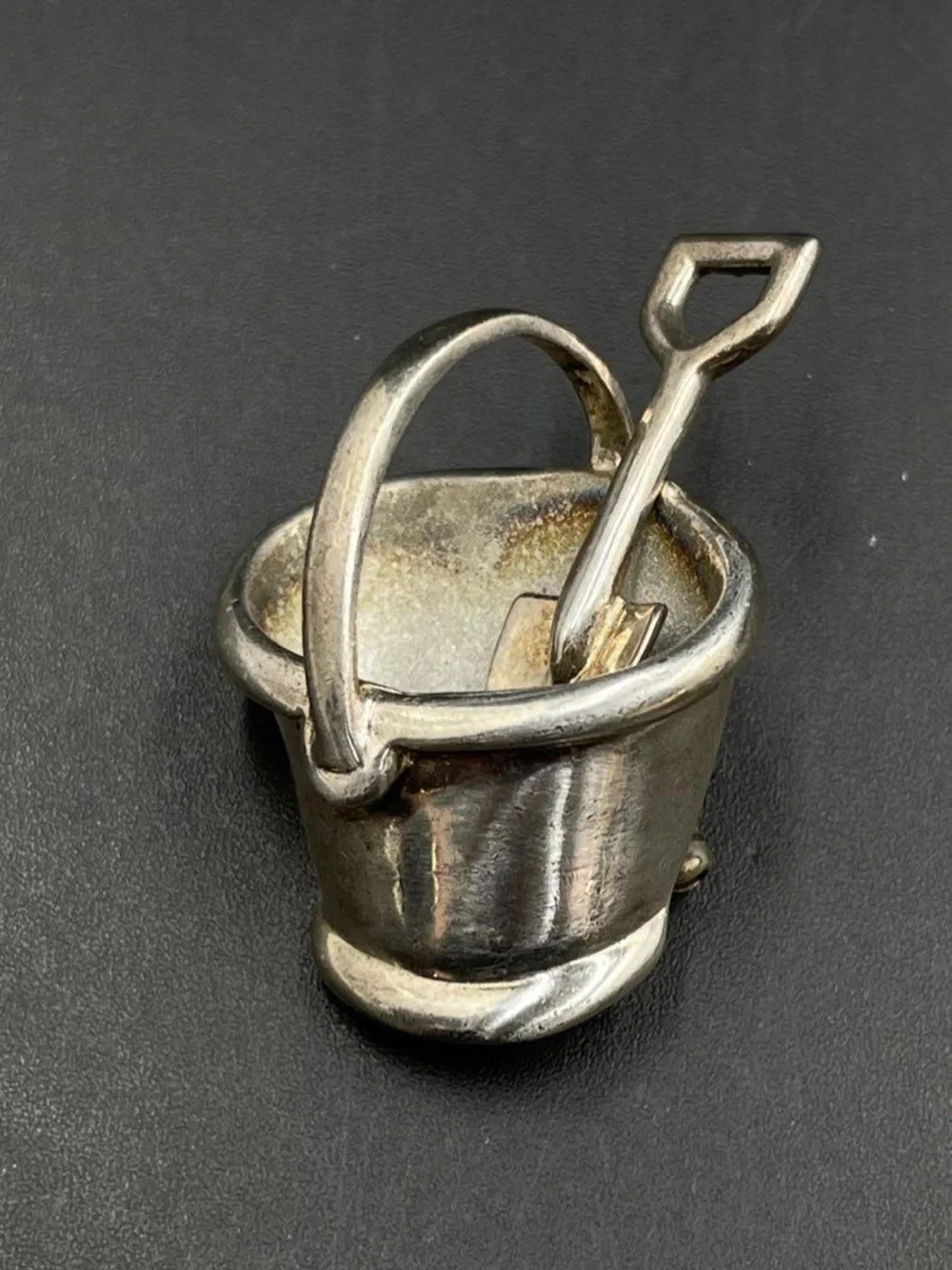Tiffany Silver Bucket & Shovel Lapel Pin